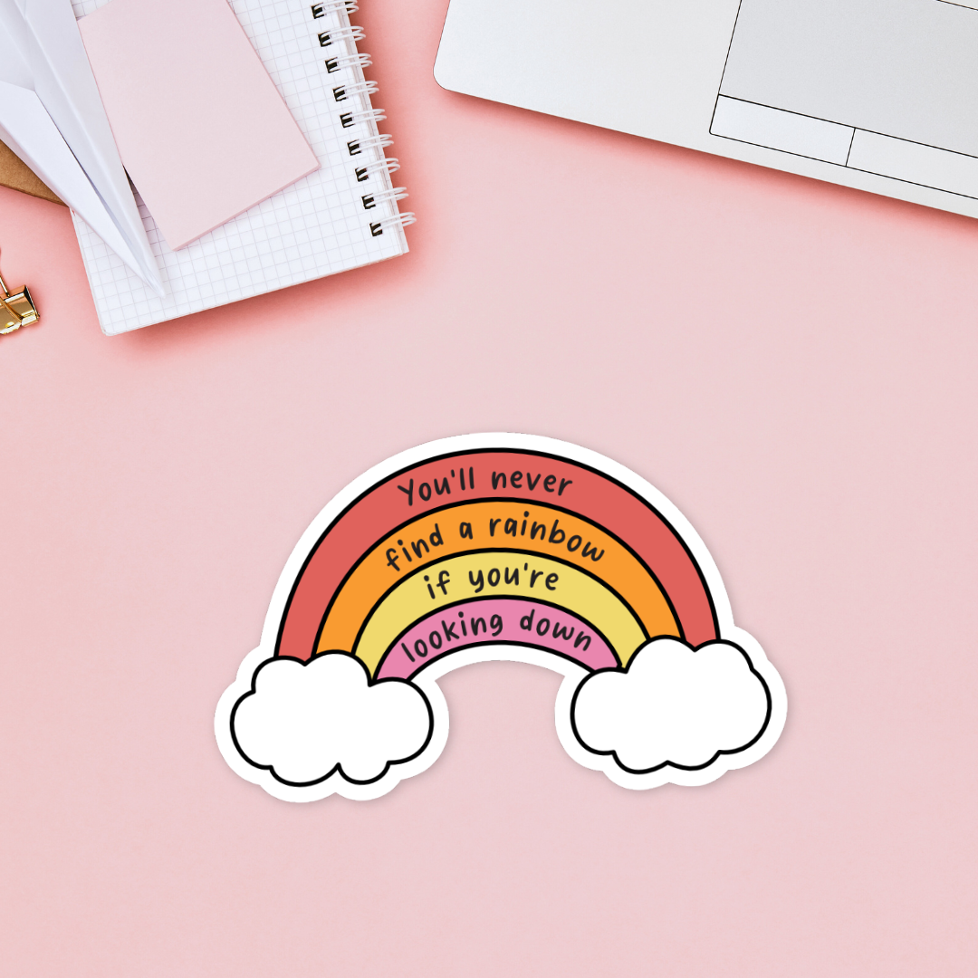 Inspirational rainbow quote decal for planners