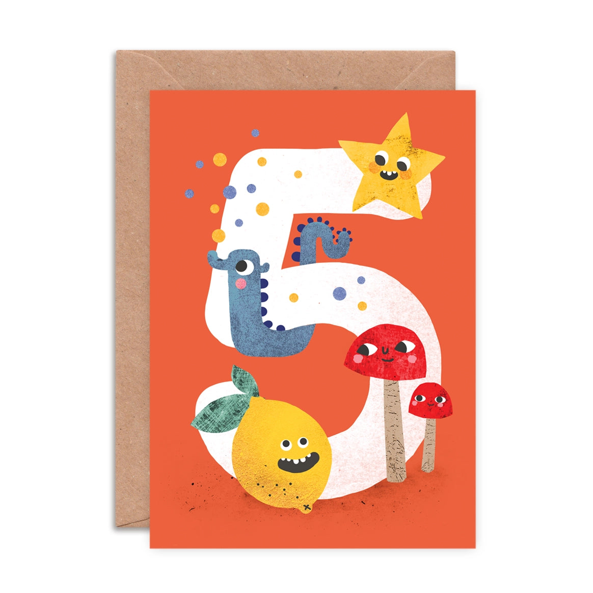 Age 5 Crazy Critters Birthday Card by Emily Nash