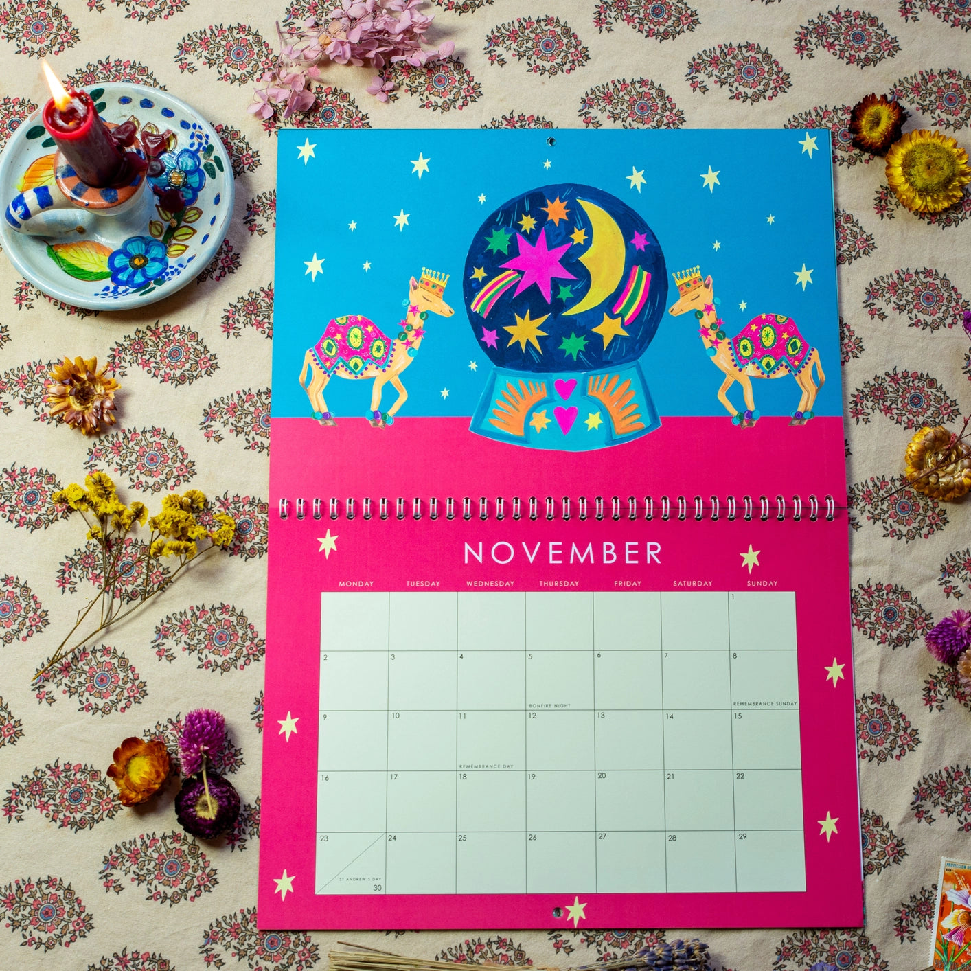 2026 wildlife art calendar by Hutch Cassidy, eco-friendly printed on recycled premium paper

