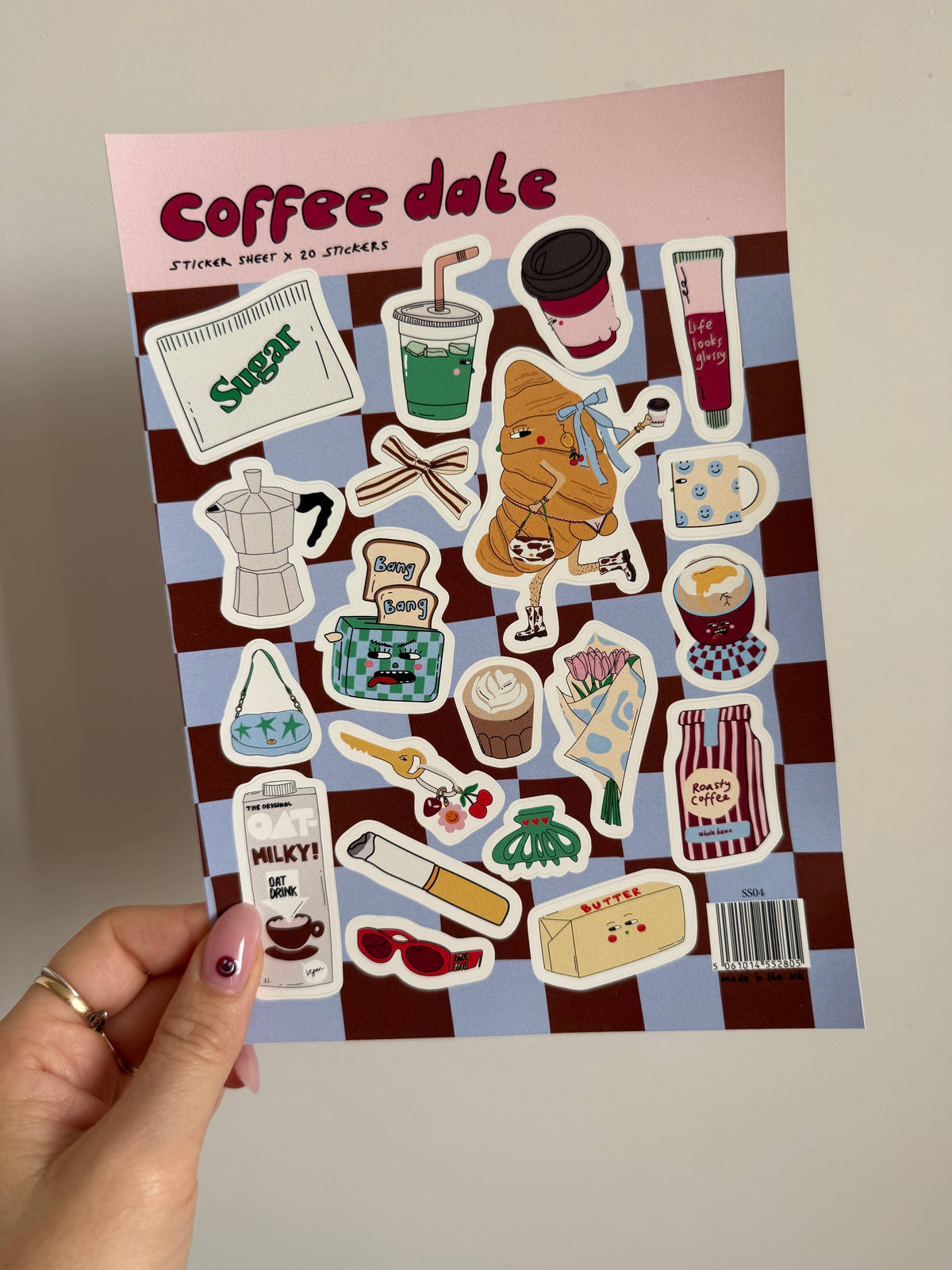 Close up of waterproof A5 vinyl sticker sheet for scrapbooking and journaling