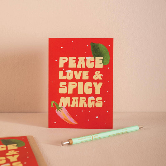Spicy Margs A6 Christmas card, bold cocktail design