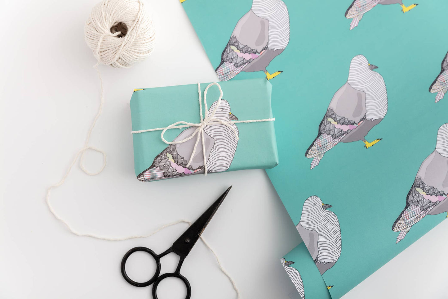 Whimsical bird design wrapping paper
