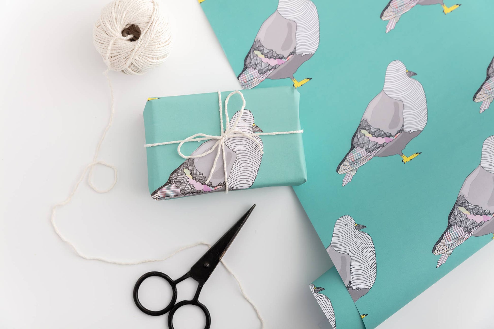 Whimsical bird design wrapping paper