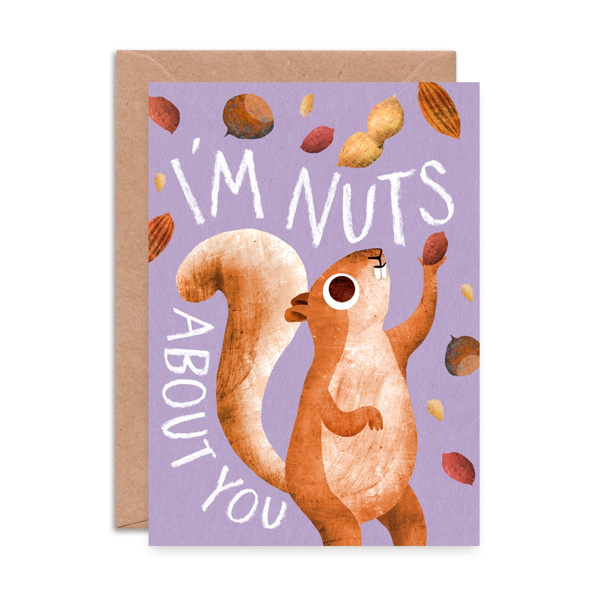 Nuts About You Squirrel Valentine's Card by Emily Nash Illustration