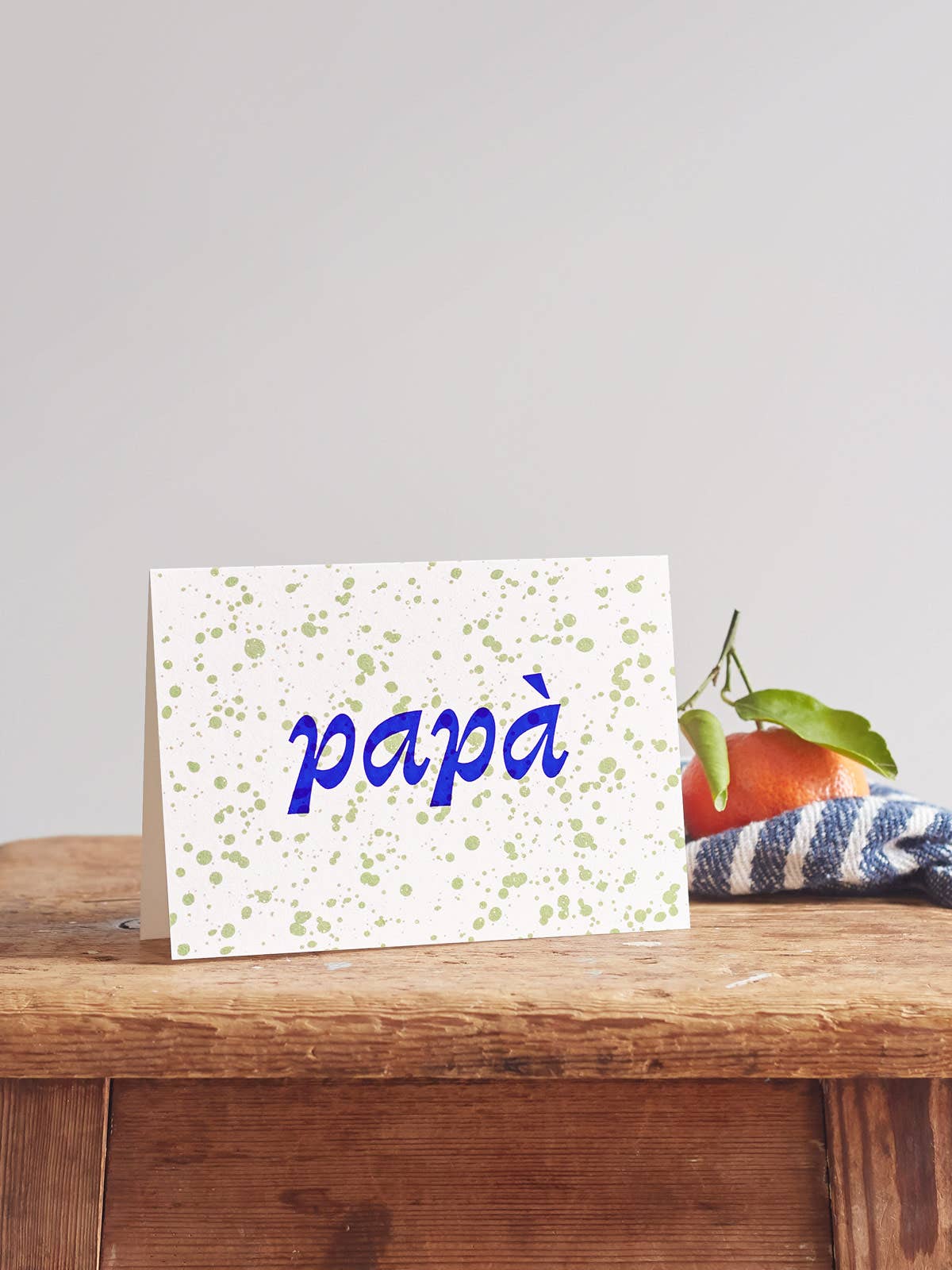 Papa hot foil Father's Day card in bold blue foil