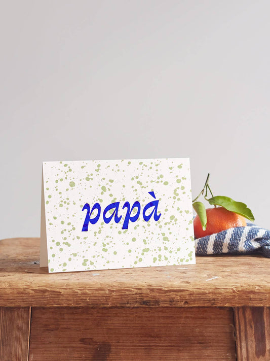 Papa hot foil Father's Day card in bold blue foil