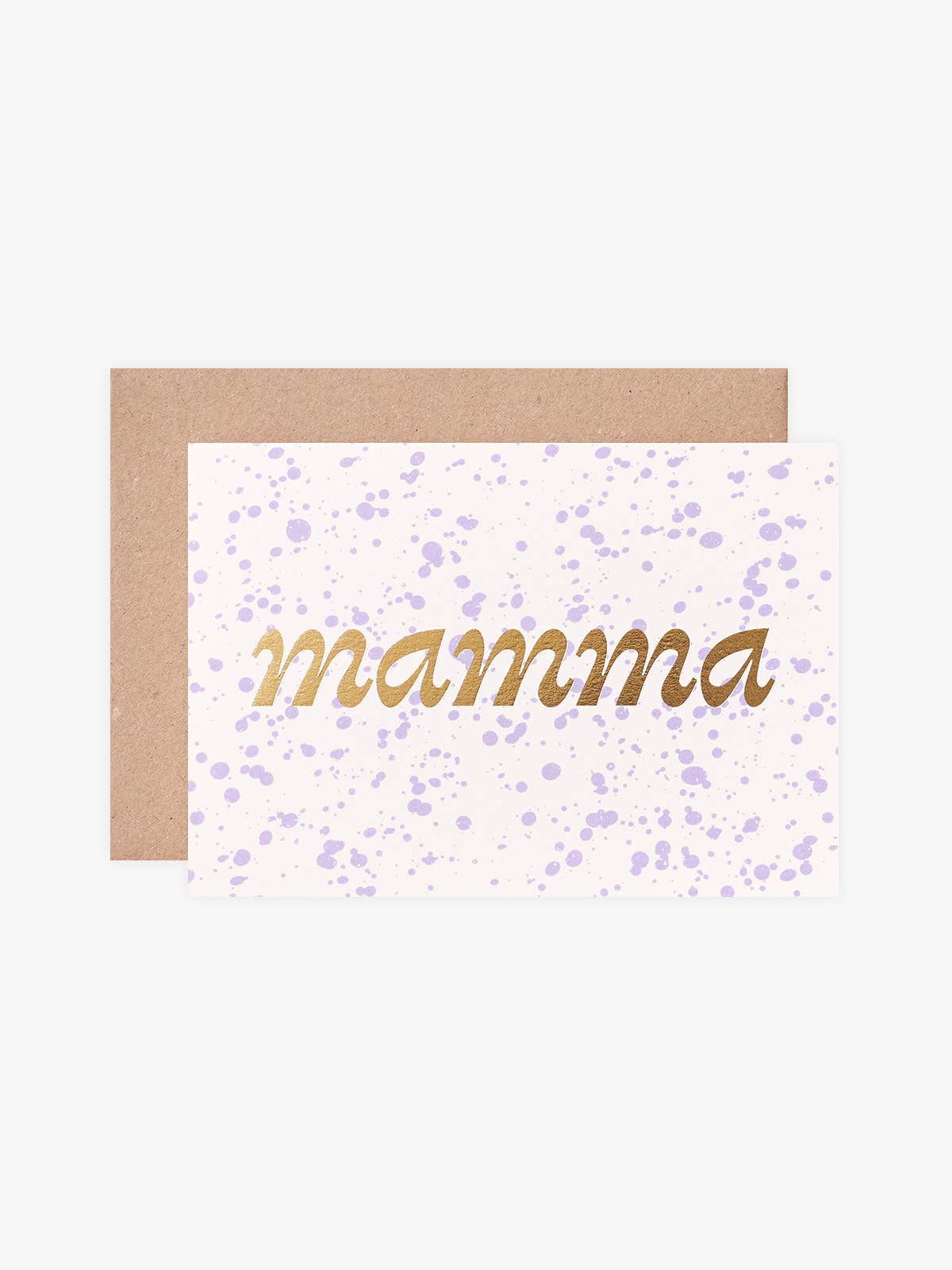 Hand-stamped Mamma Birthday Card on Recycled Stock