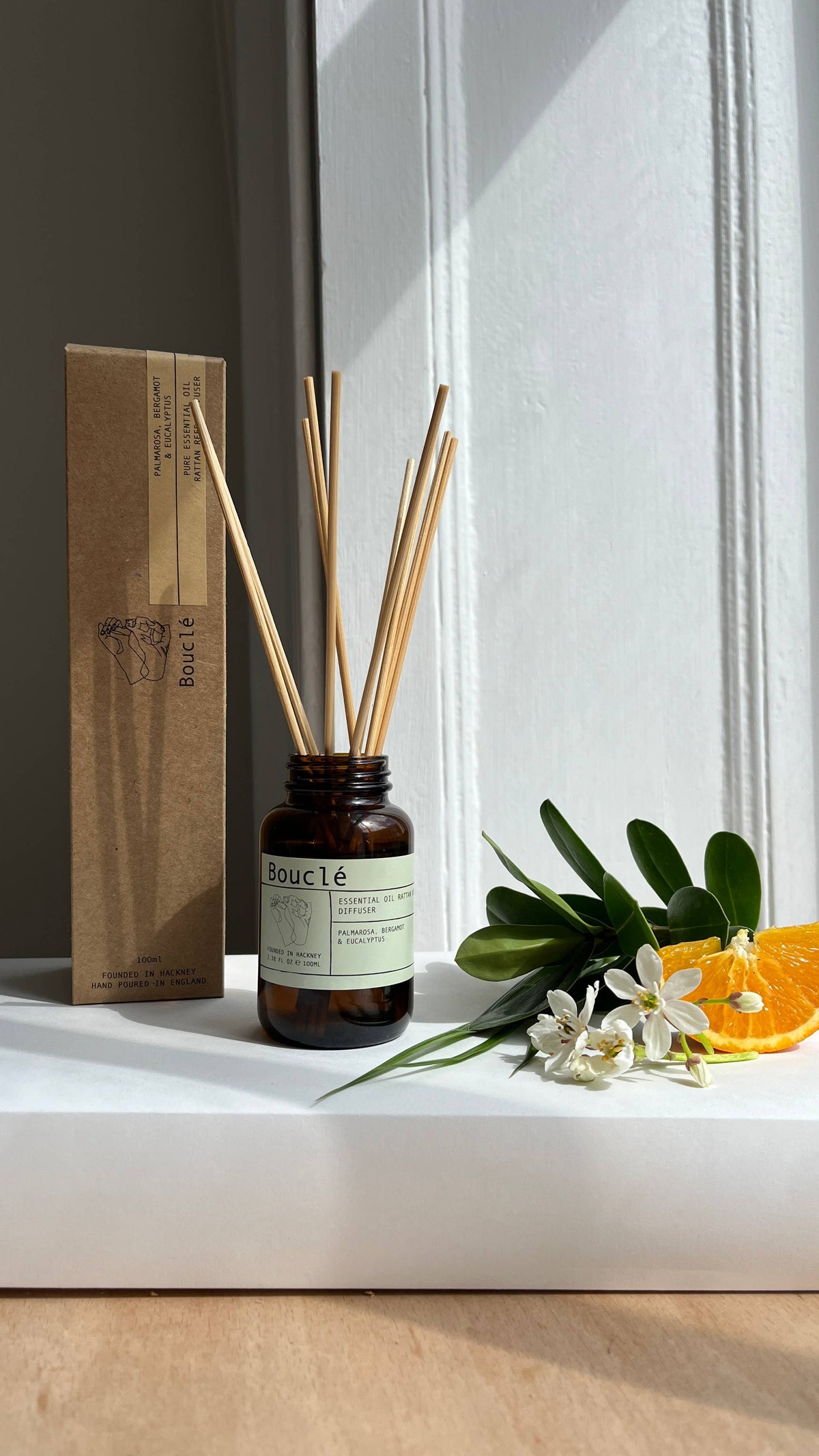 Palmarosa and Eucalyptus essential oil diffuser on display