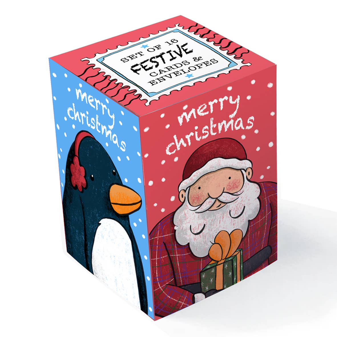 Festive Mini Christmas Card Box featuring 16 A7 holiday cards