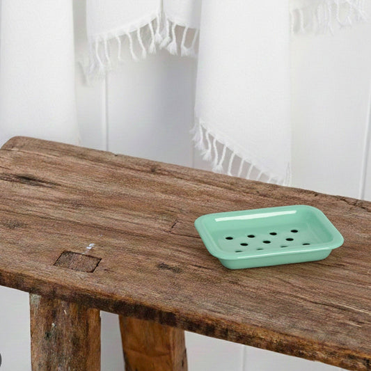 Tropic Turquoise Enamel Soap Dish by Forget Me Not & Green