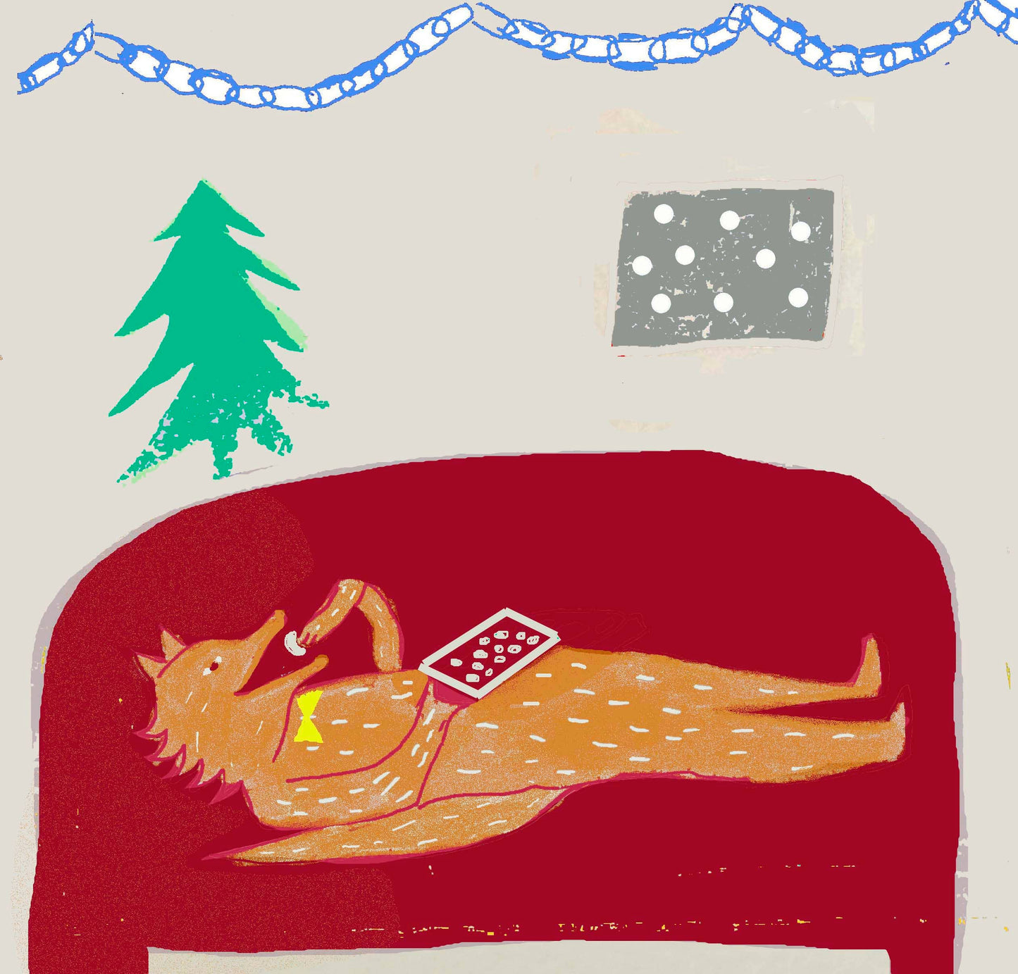 A3 Advent Calendar illustrated by Wini Tapp with 25 woodland Christmas vignettes, hanging ribbon and padded protection