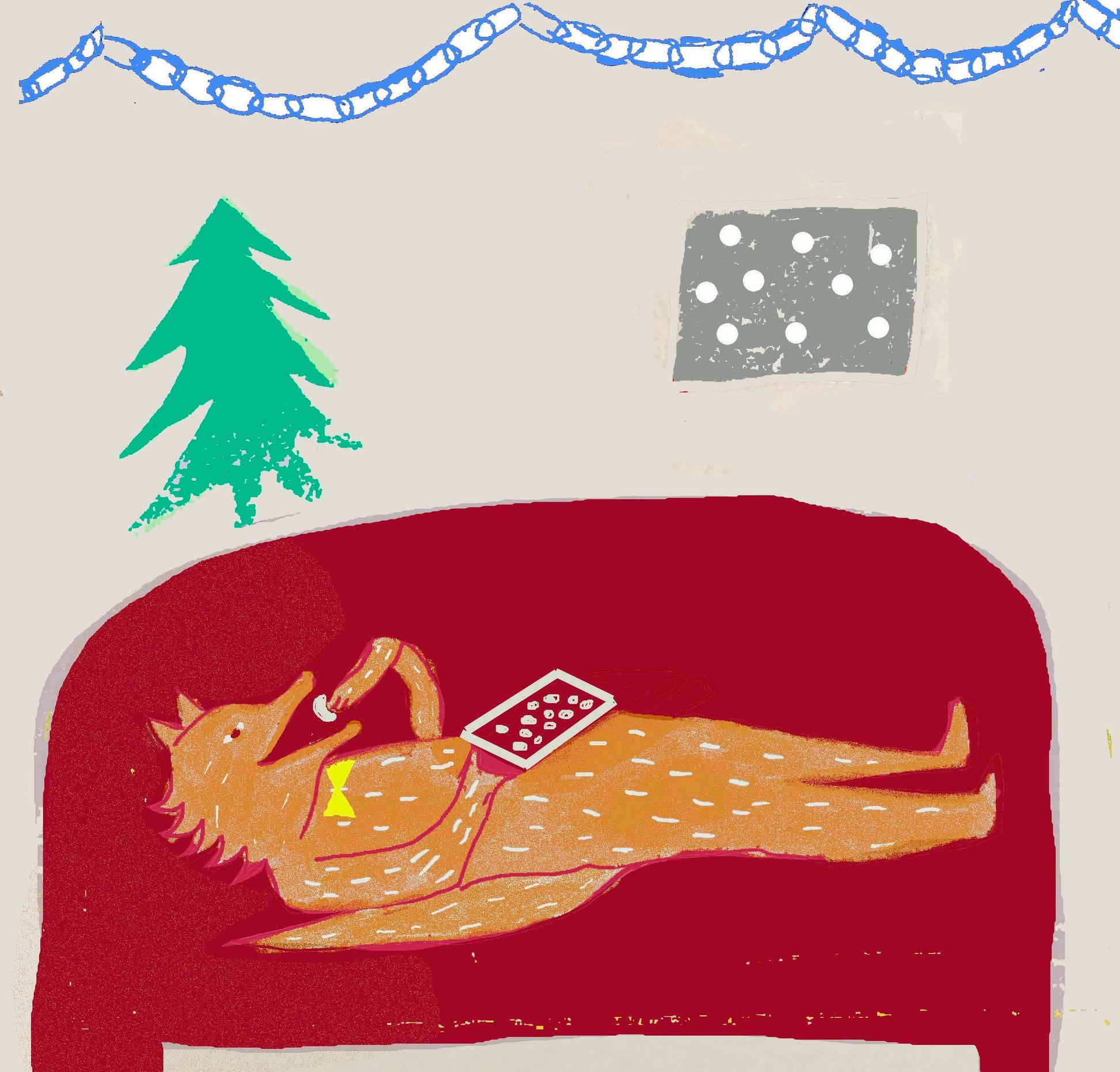 A3 Advent Calendar illustrated by Wini Tapp with 25 woodland Christmas vignettes, hanging ribbon and padded protection