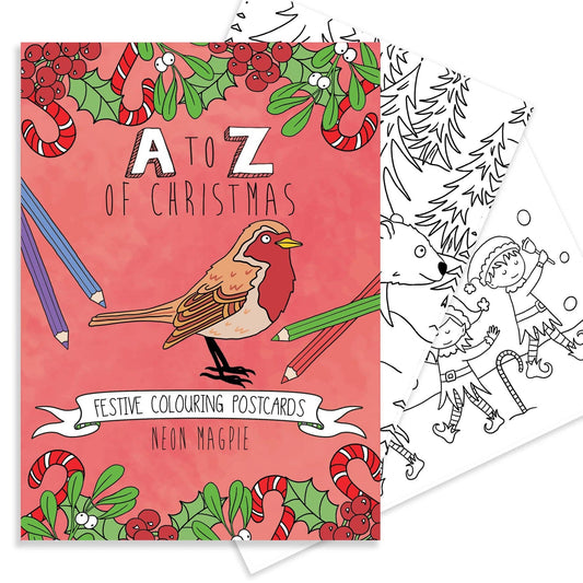Christmas Dinosaur Colouring Postcard Set, A6, sustainably sourced