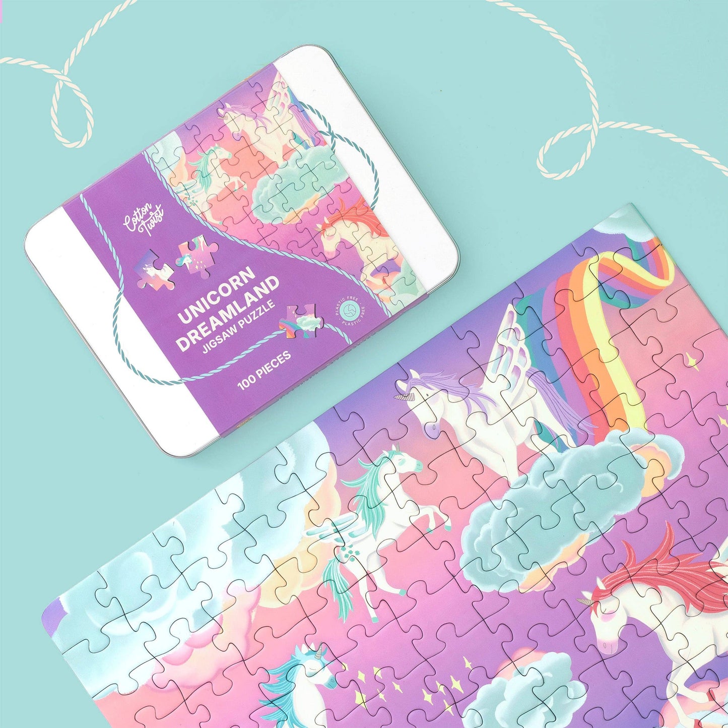 Childrens plastic free unicorn puzzle gift
