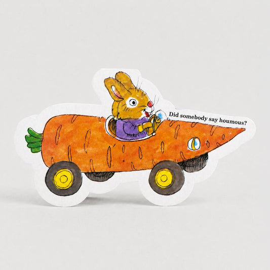 Richard Scarry Carrot Bunny Car Die-Cut Greeting Card