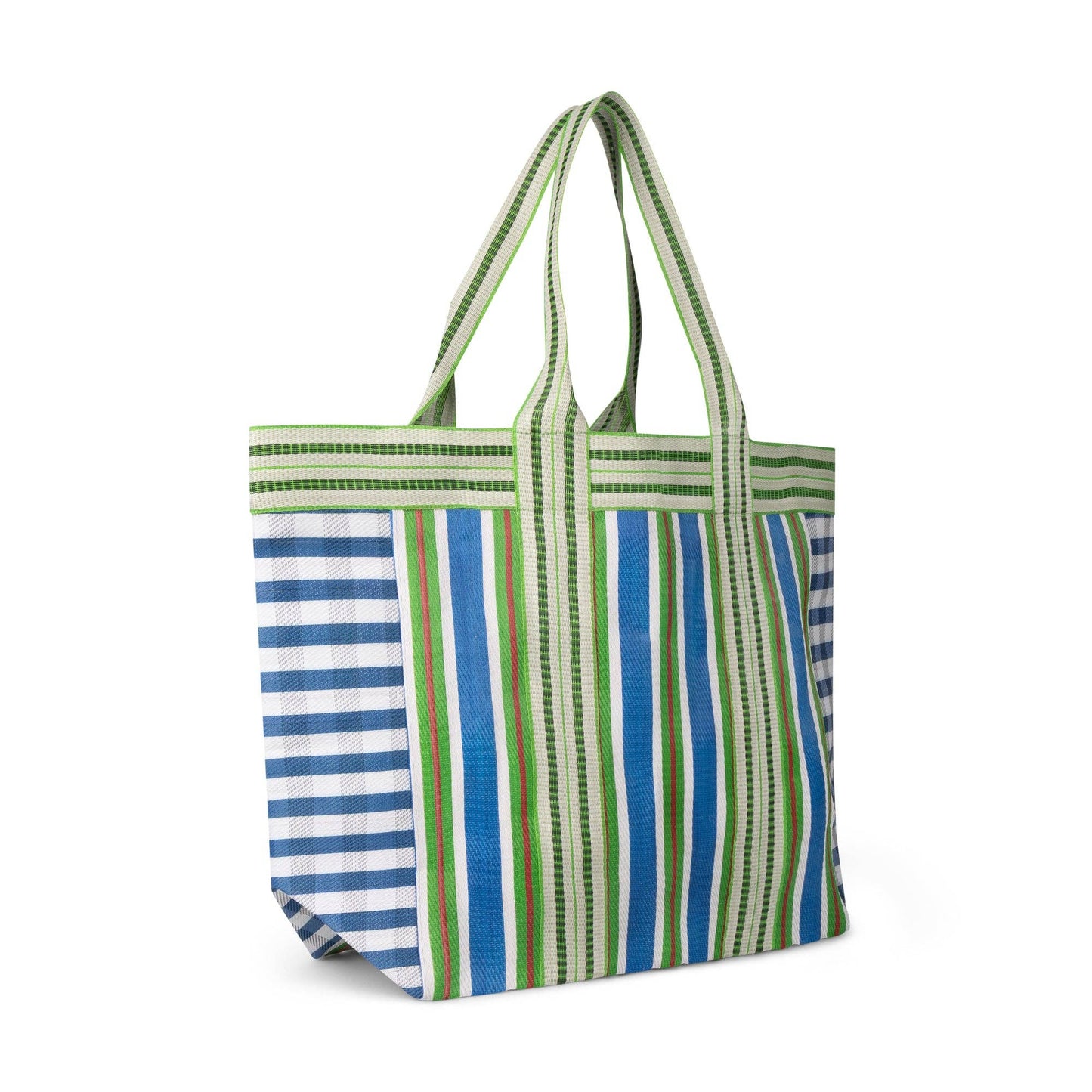 Close-up of the durable zip closure on the eco shopper bag