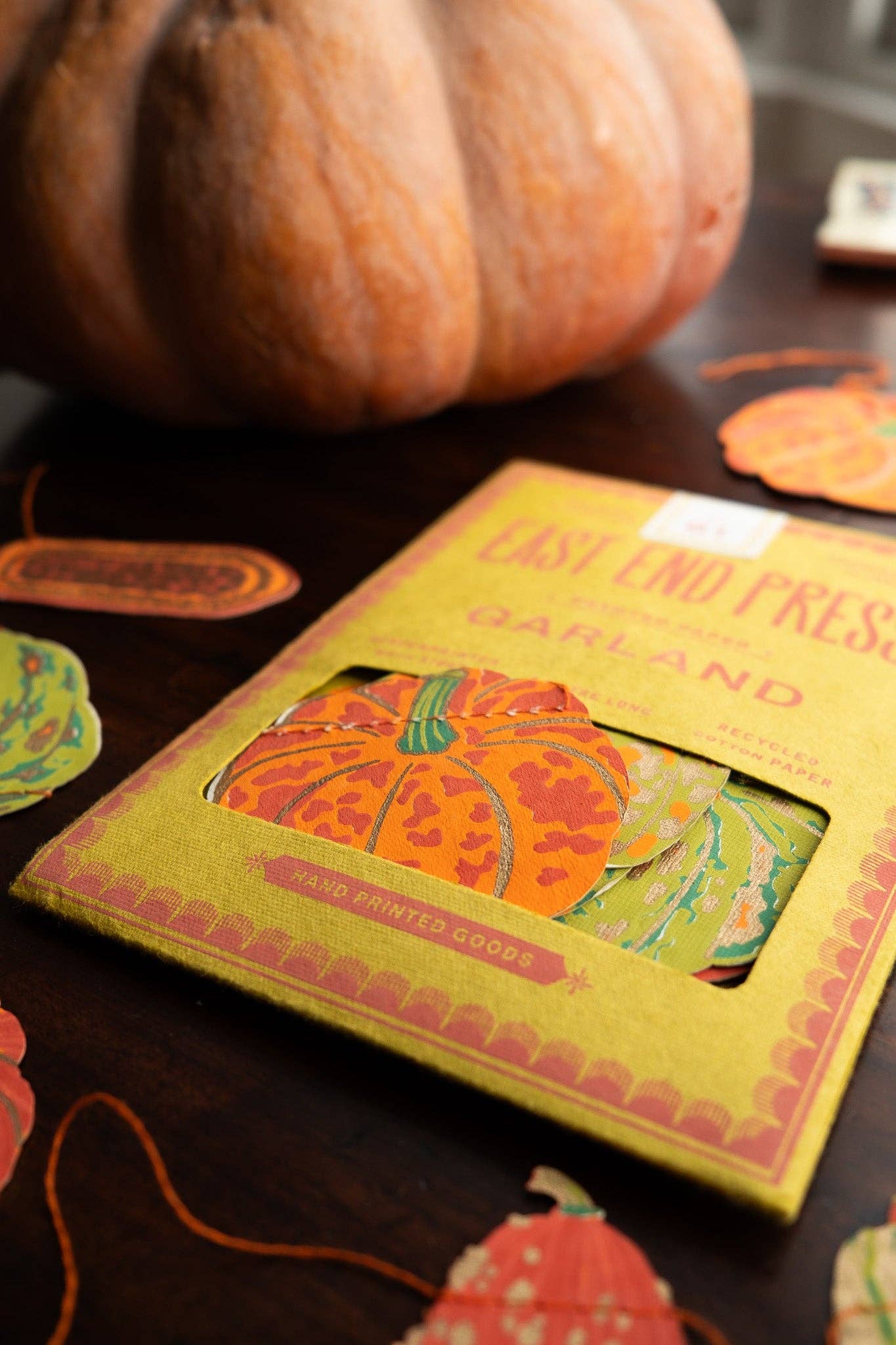 Festive screen-printed paper hanging decoration