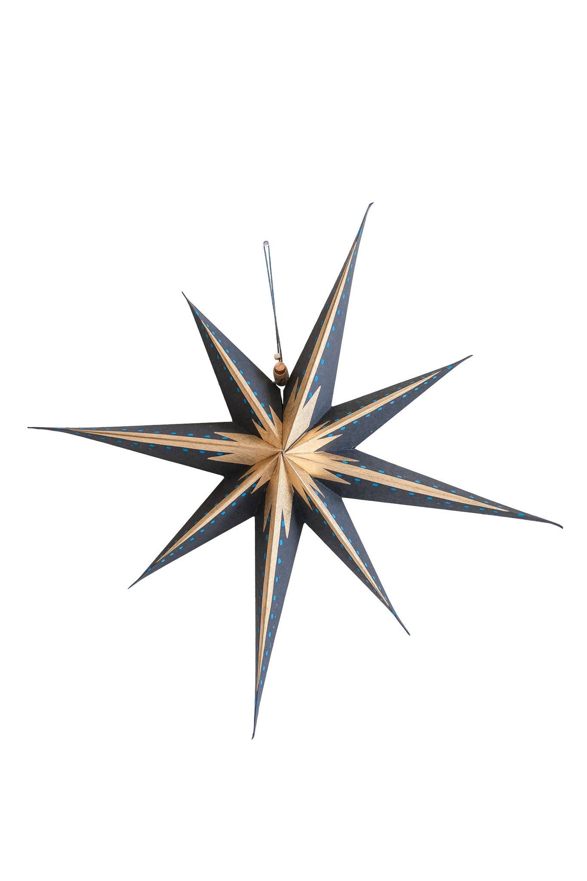Pattern detail of Jaipur hand-printed paper star hanging set