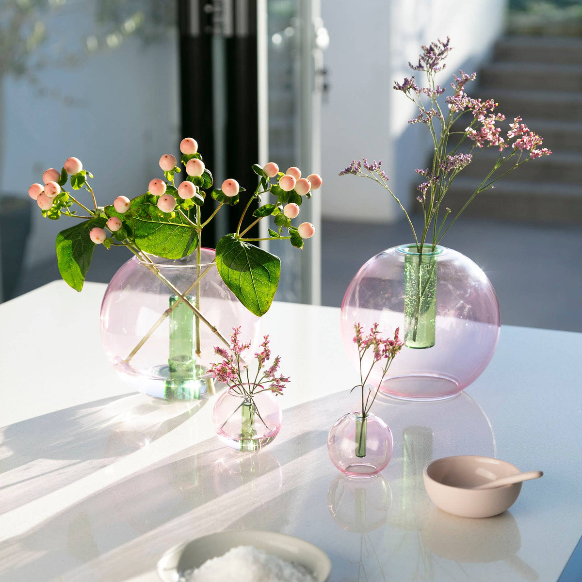 Modern geometric glass bud vase