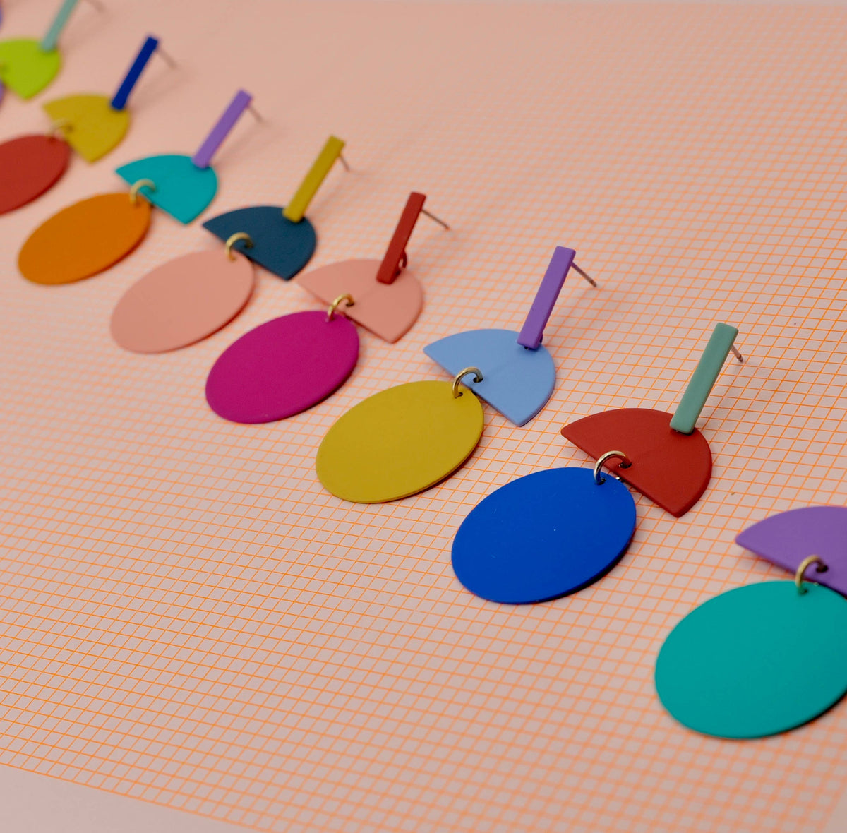 Colour Block Statement Earrings in various colours