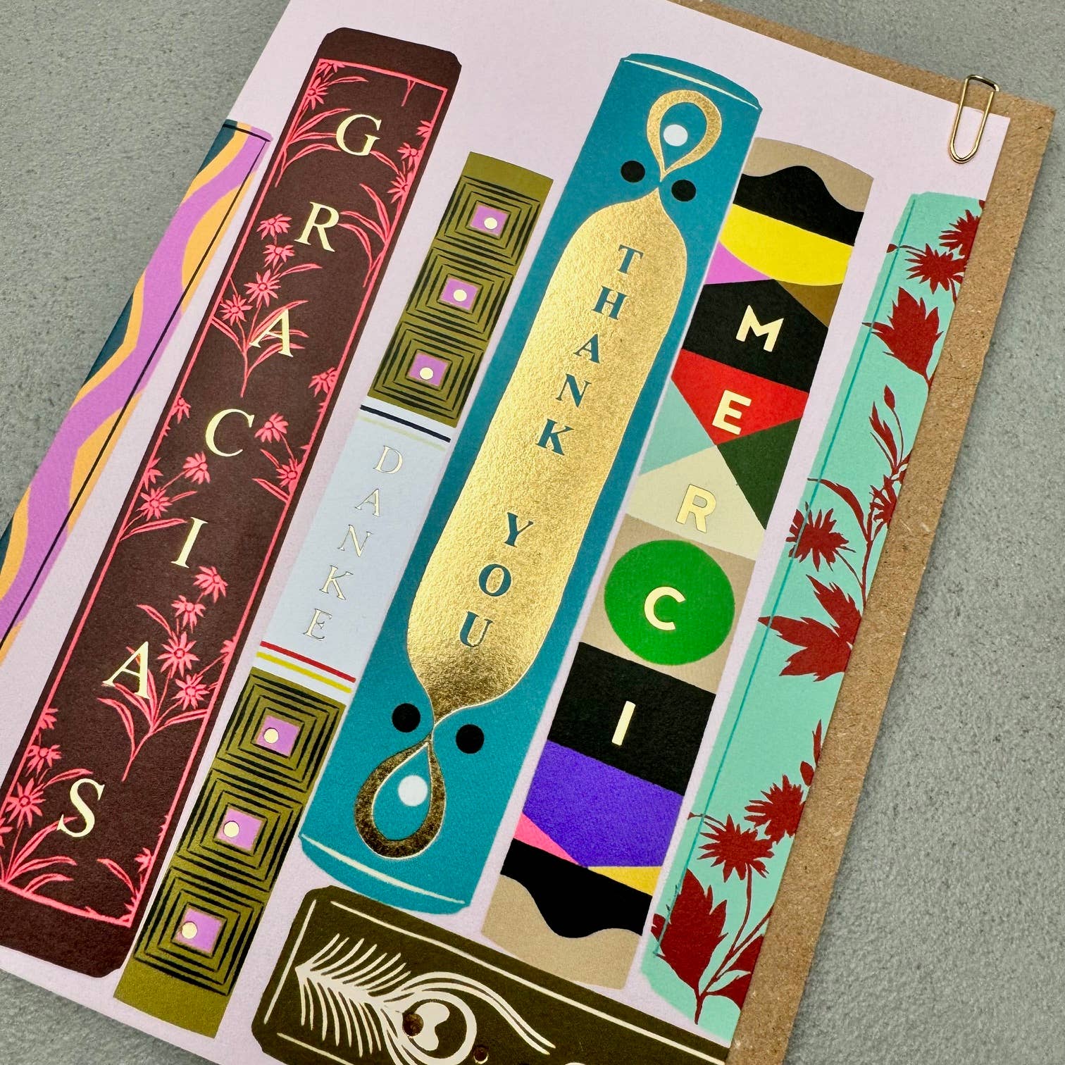 Back of the Literary Library Thank You Card showing UK made logo