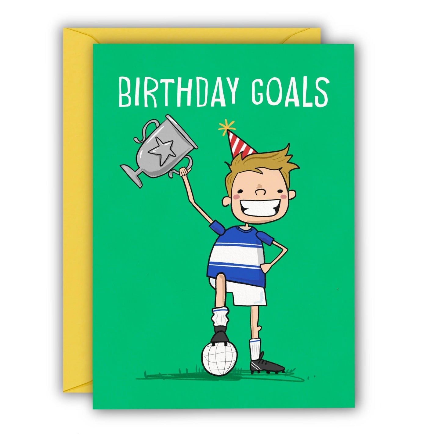 Funny Football Birthday Card for Kids - Birthday Goals