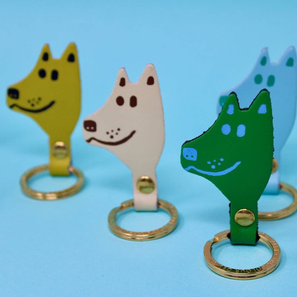 Green Hot Foil Embossed Dog Key Fob