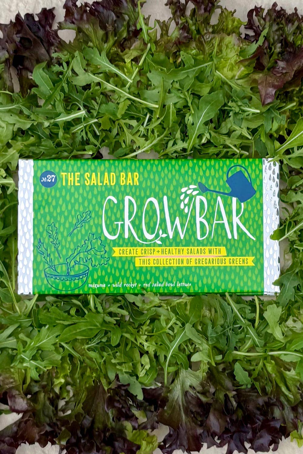 The Salad Growbar packaging showing salad illustrations
