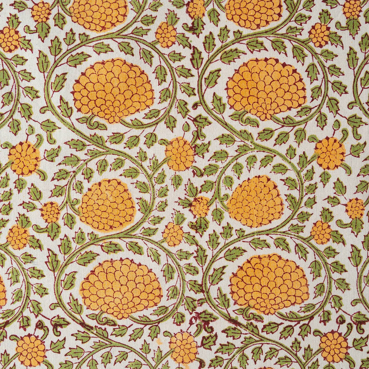 Yellow Floral Pattern Cotton Napkin Detail