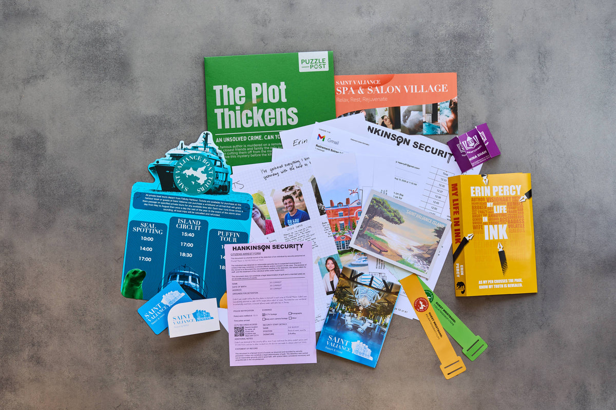The Plot Thickens escape game contents and puzzles