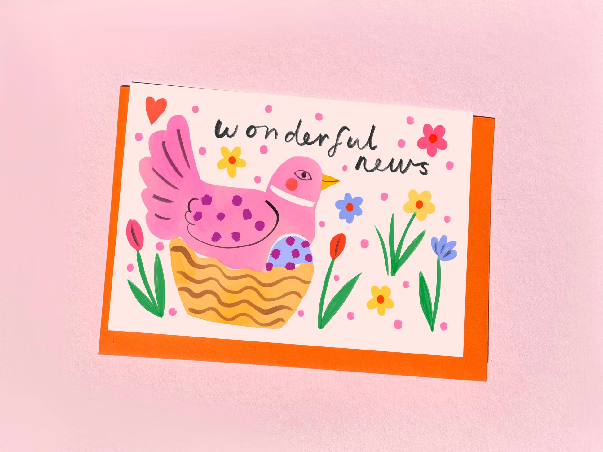 A charming illustration of a hen on a sustainably sourced greeting card