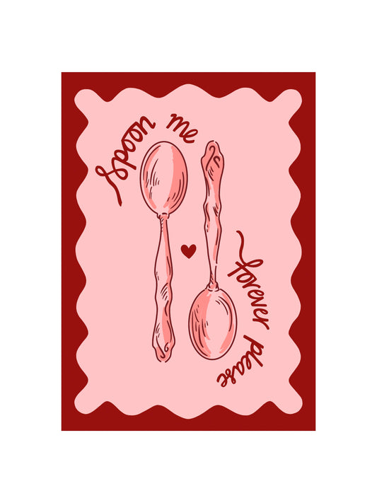 Spoon Me Forever Please Love and Valentine's Day Card