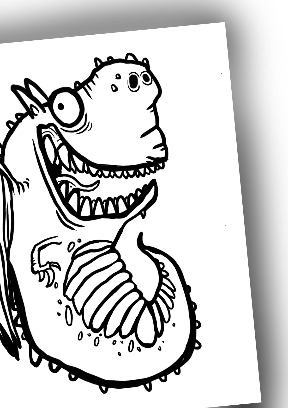 Open page of Dragons! A5 Colouring Book showing high-quality 150gsm paper