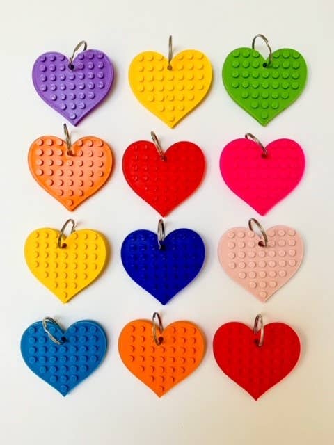 Rainbow assortment of biodegradable heart keyrings – perfect for gifting