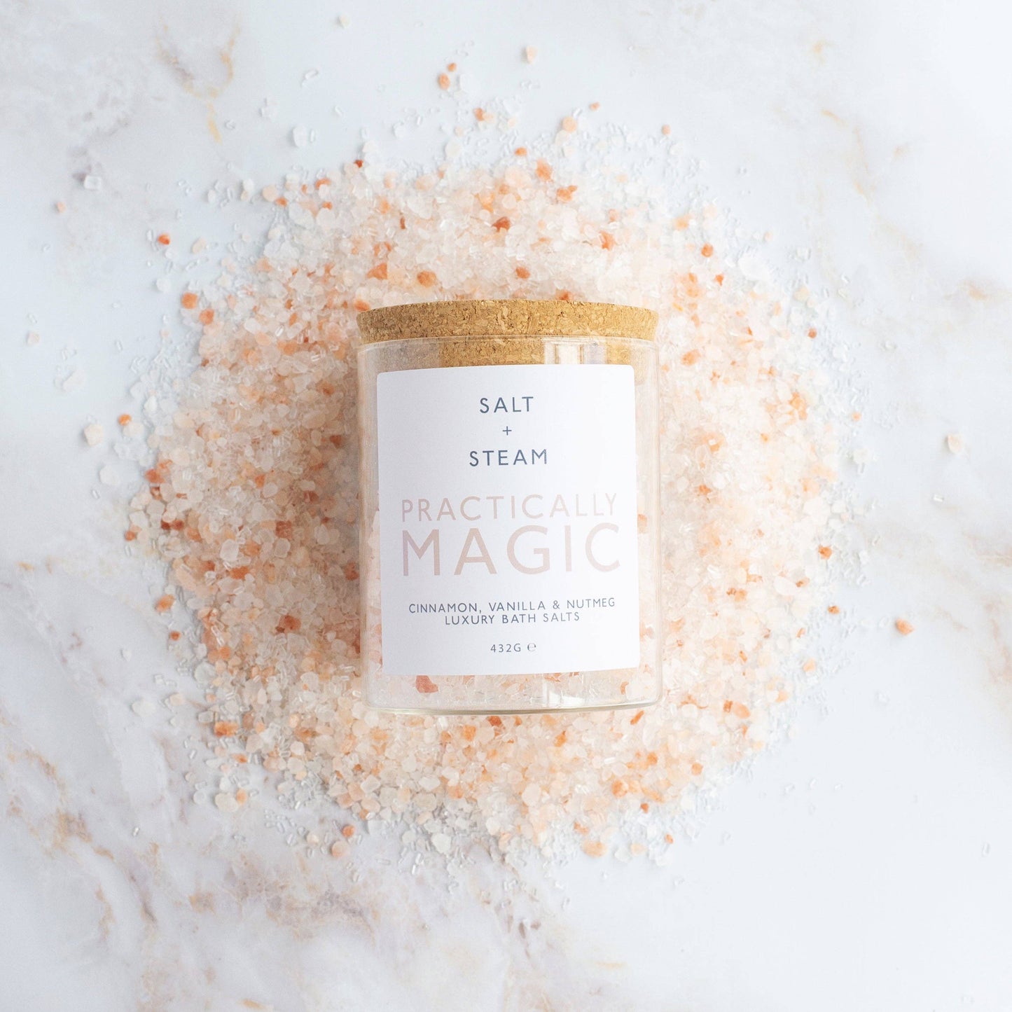 Muscle-soothing, hydrating bath salts in eco-friendly packaging