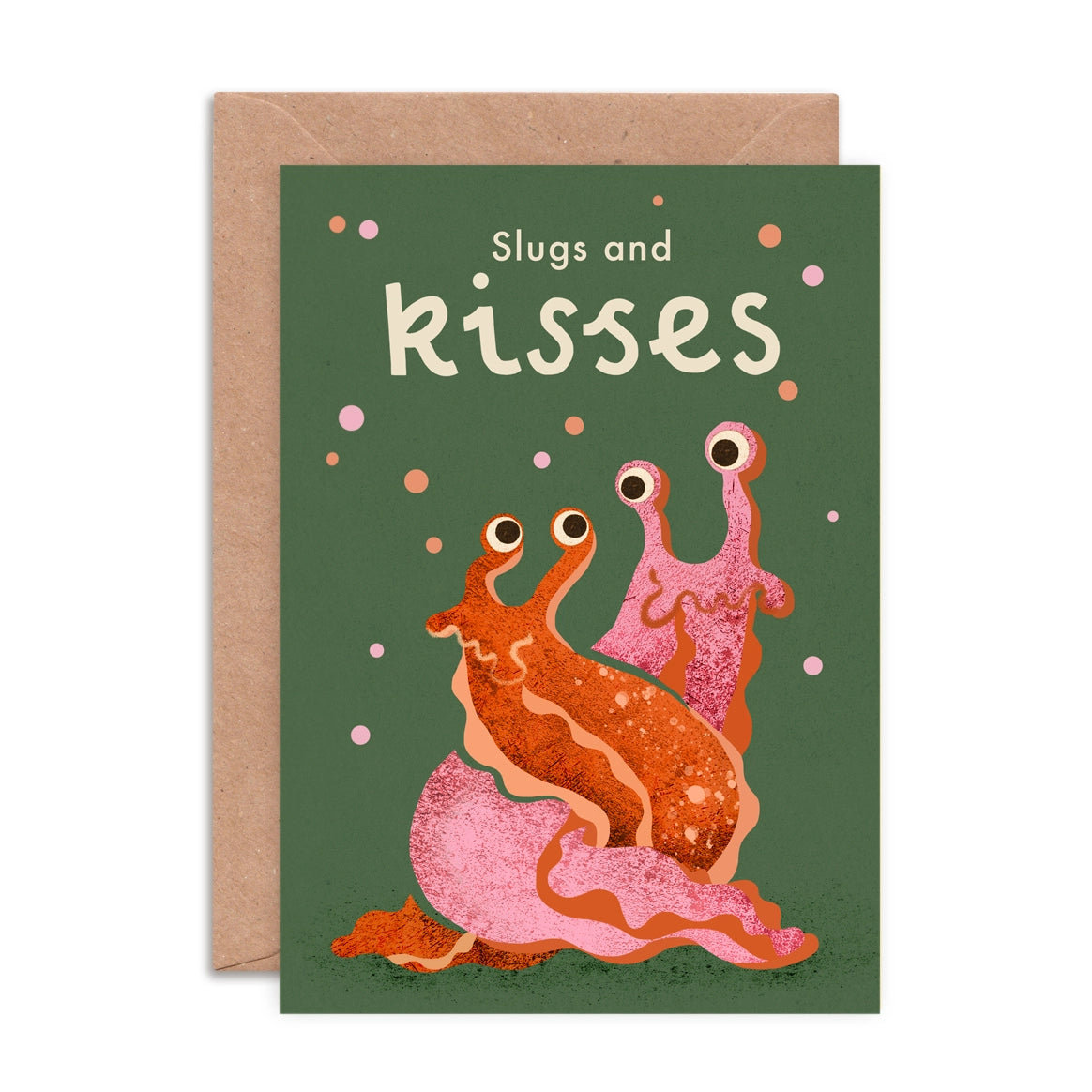 Emily Nash Slugs and Kisses card with recycled kraft envelope