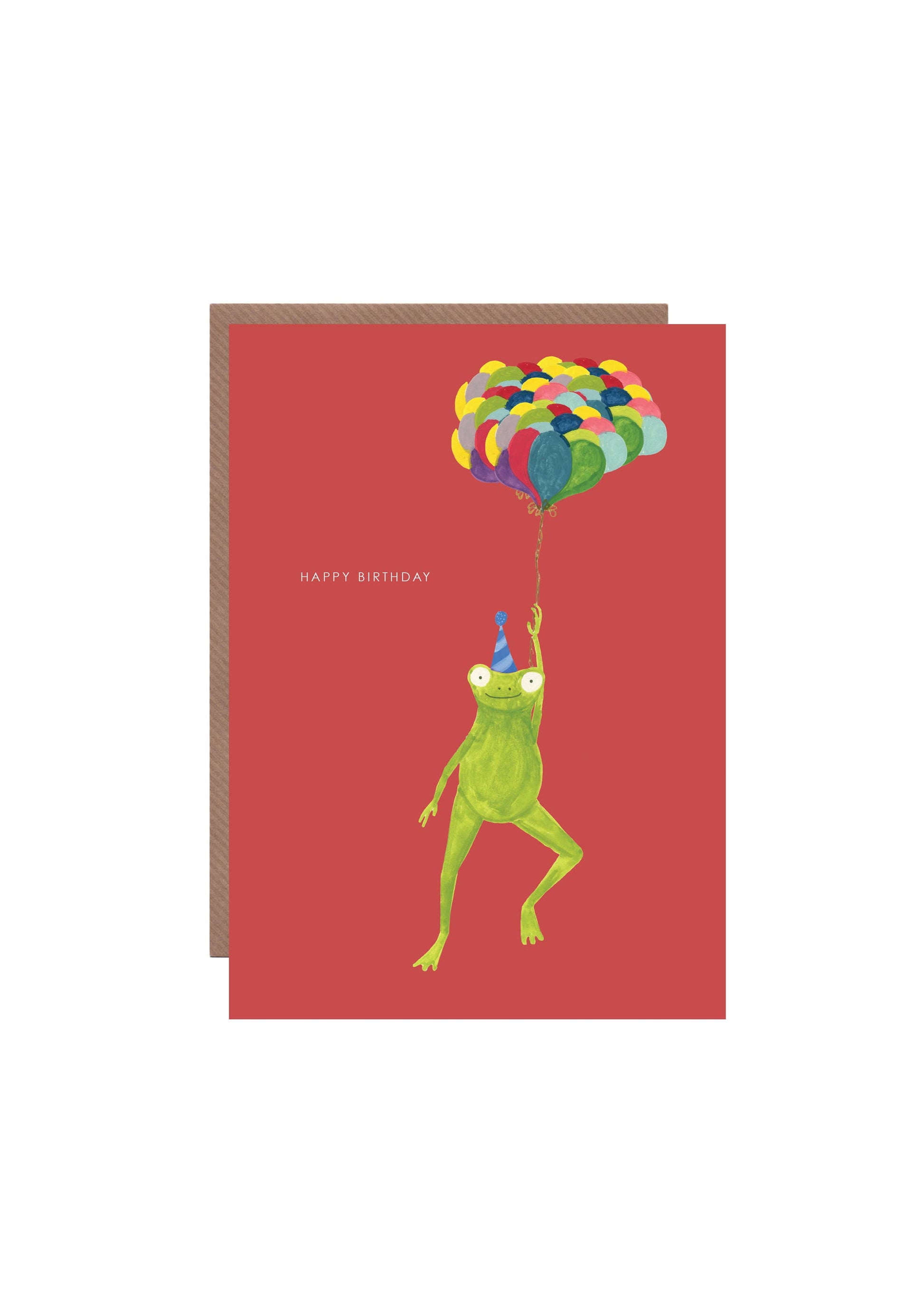 'Frog and Balloons' Birthday Greetings Card