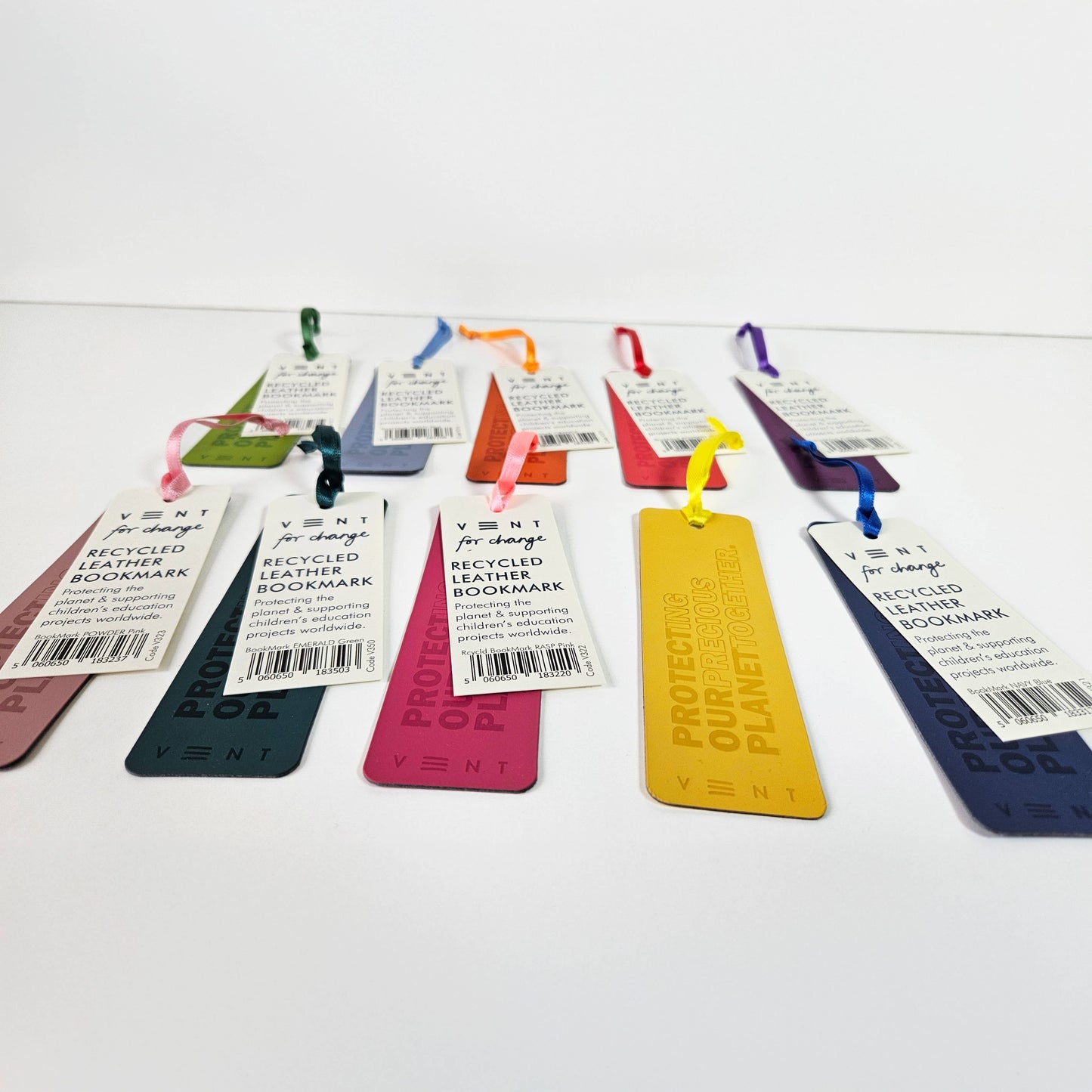 Recycled leather bookmark lifestyle shot