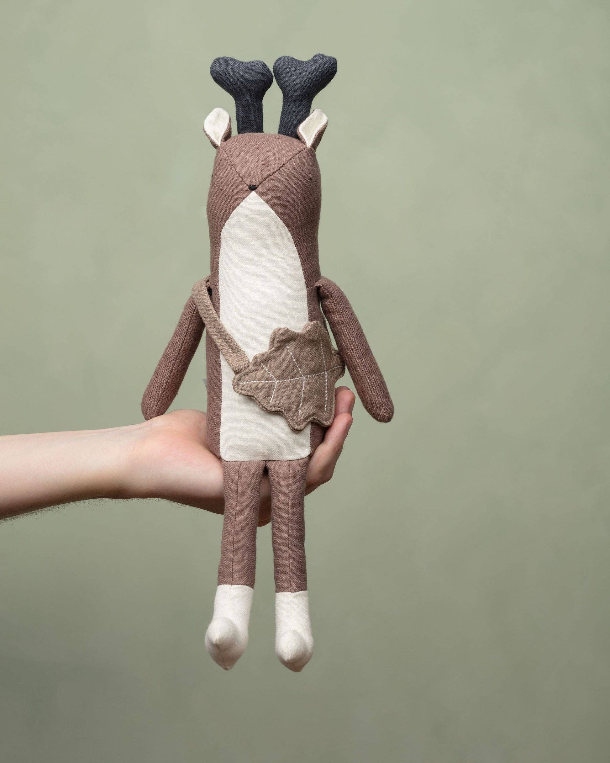 Donald The Deer soft toy by Mr Pickles in cotton and linen with recycled polyester filling.