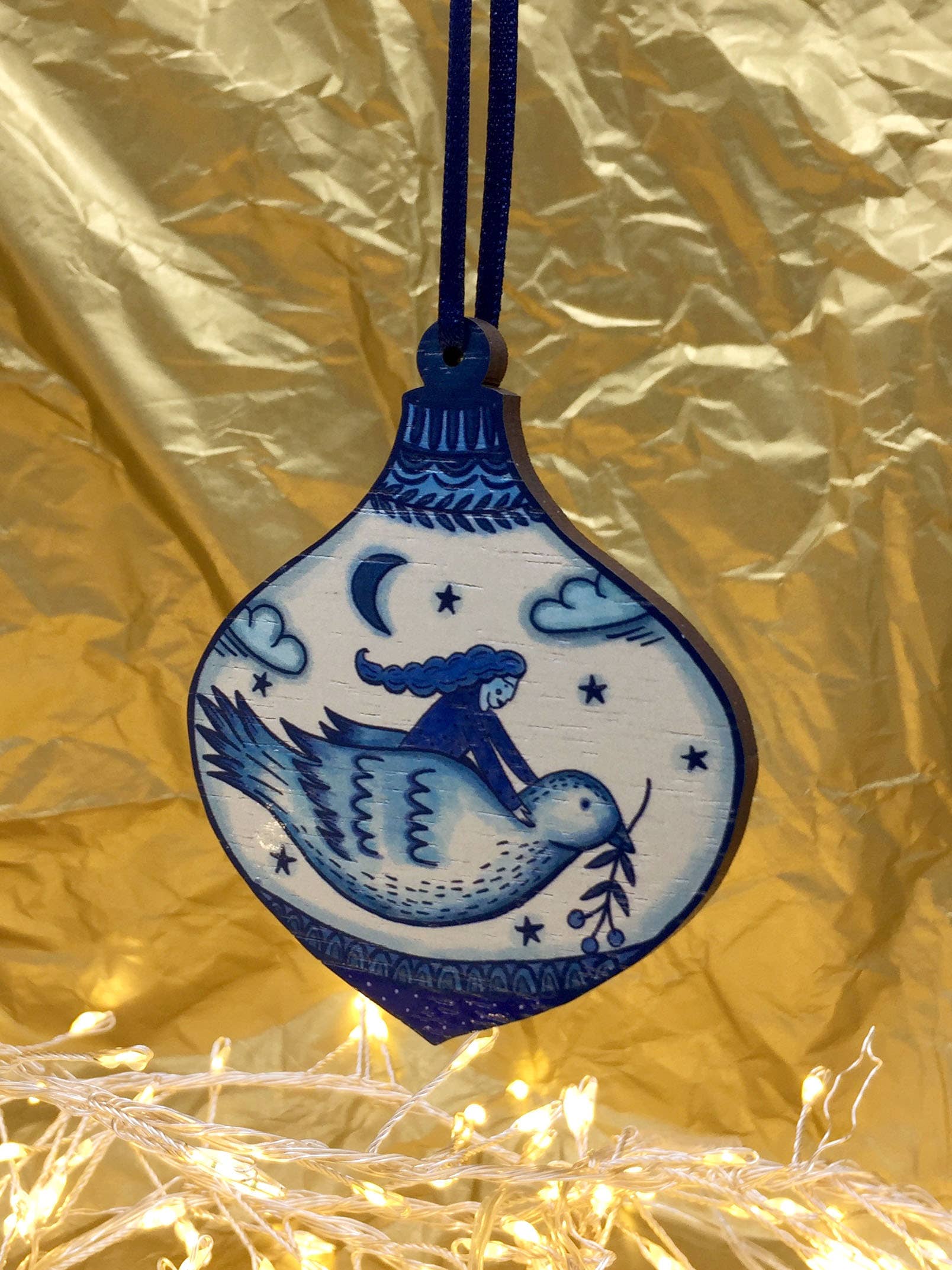 Hand-illustrated Laser-Cut Bird Decoration by Su Owen, Eco-Friendly Home Decor