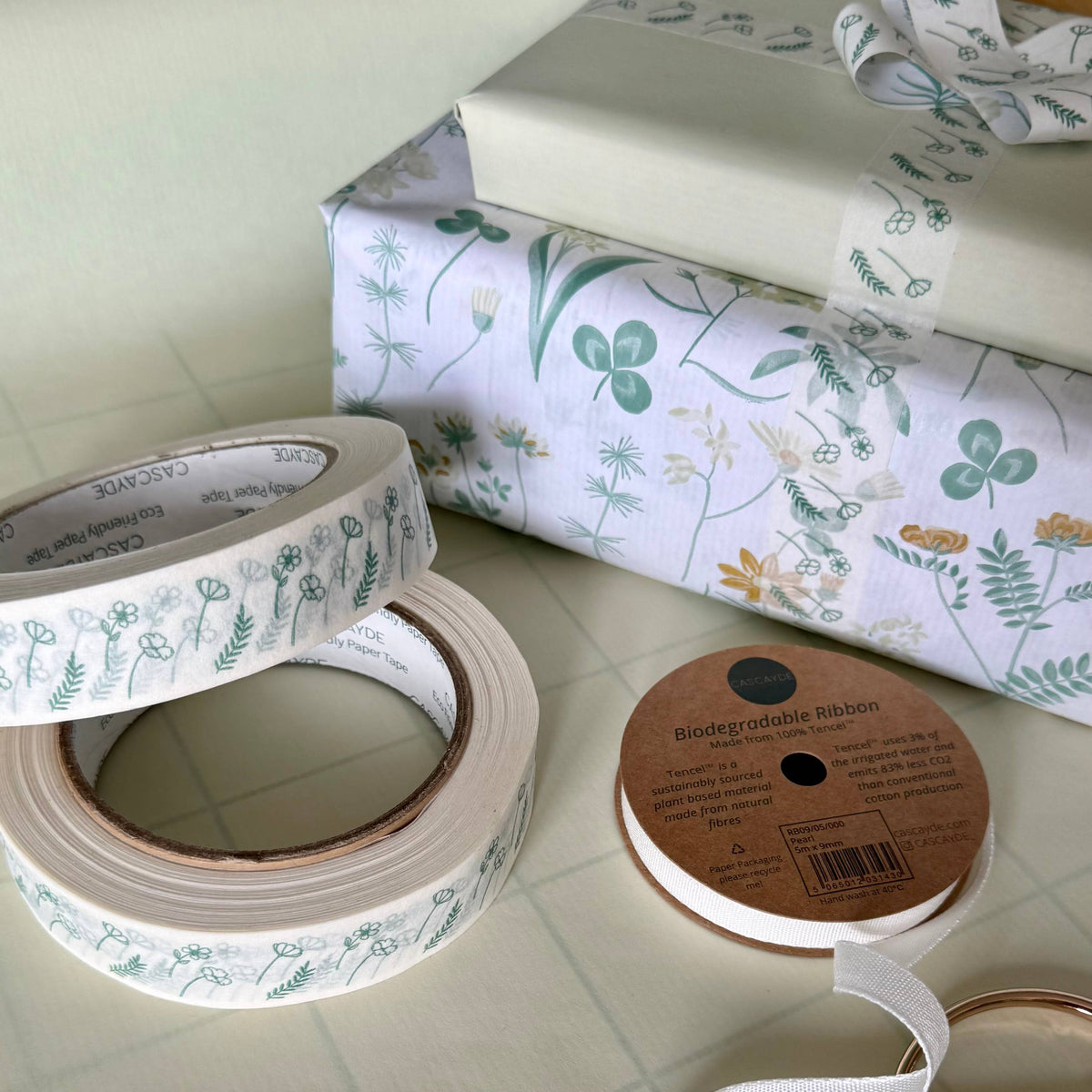 Eco-friendly packaging supplies green floral tape