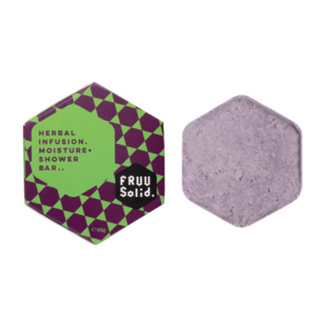 FRUU Herbal Infusion Moisture plus Shower Bar in eco friendly packaging