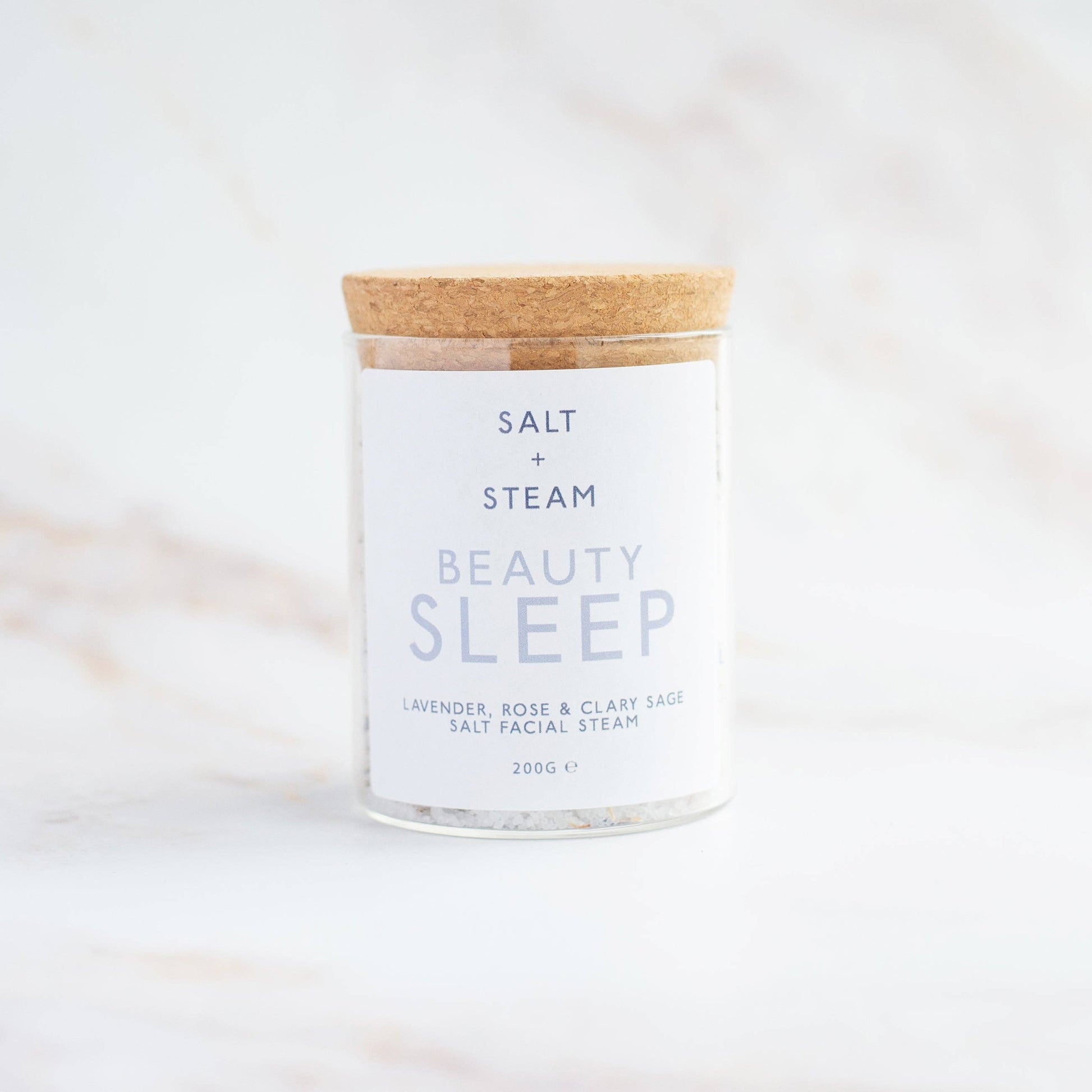 Plant-based floral steam with lavender, rose, clary sage in plastic-free packaging