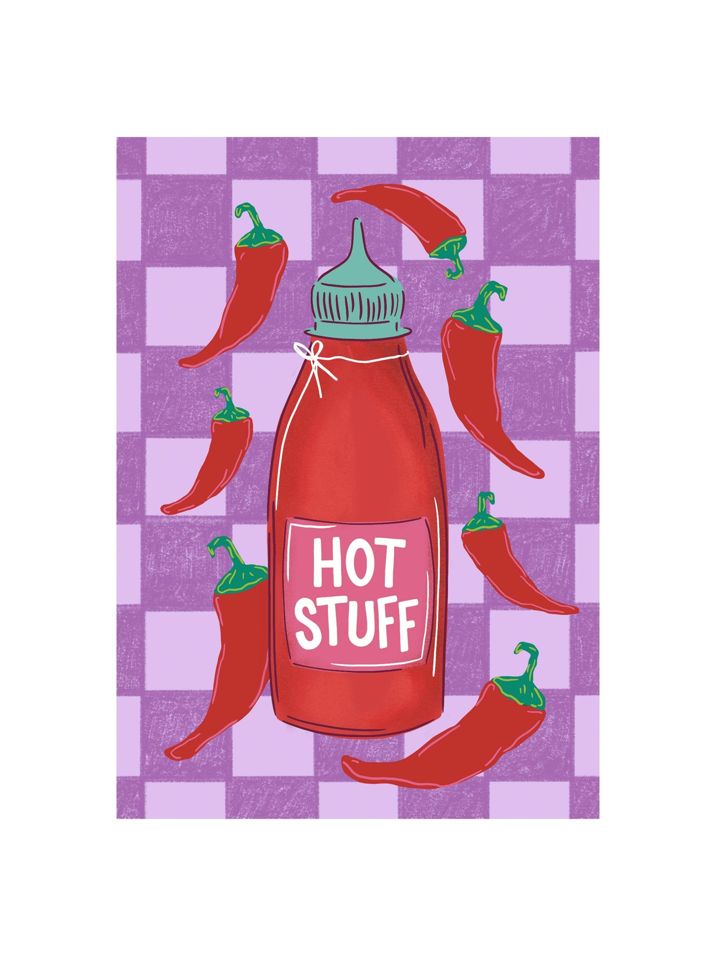 Hot Stuff Valentine's Day Card made from recycled card with kraft envelope