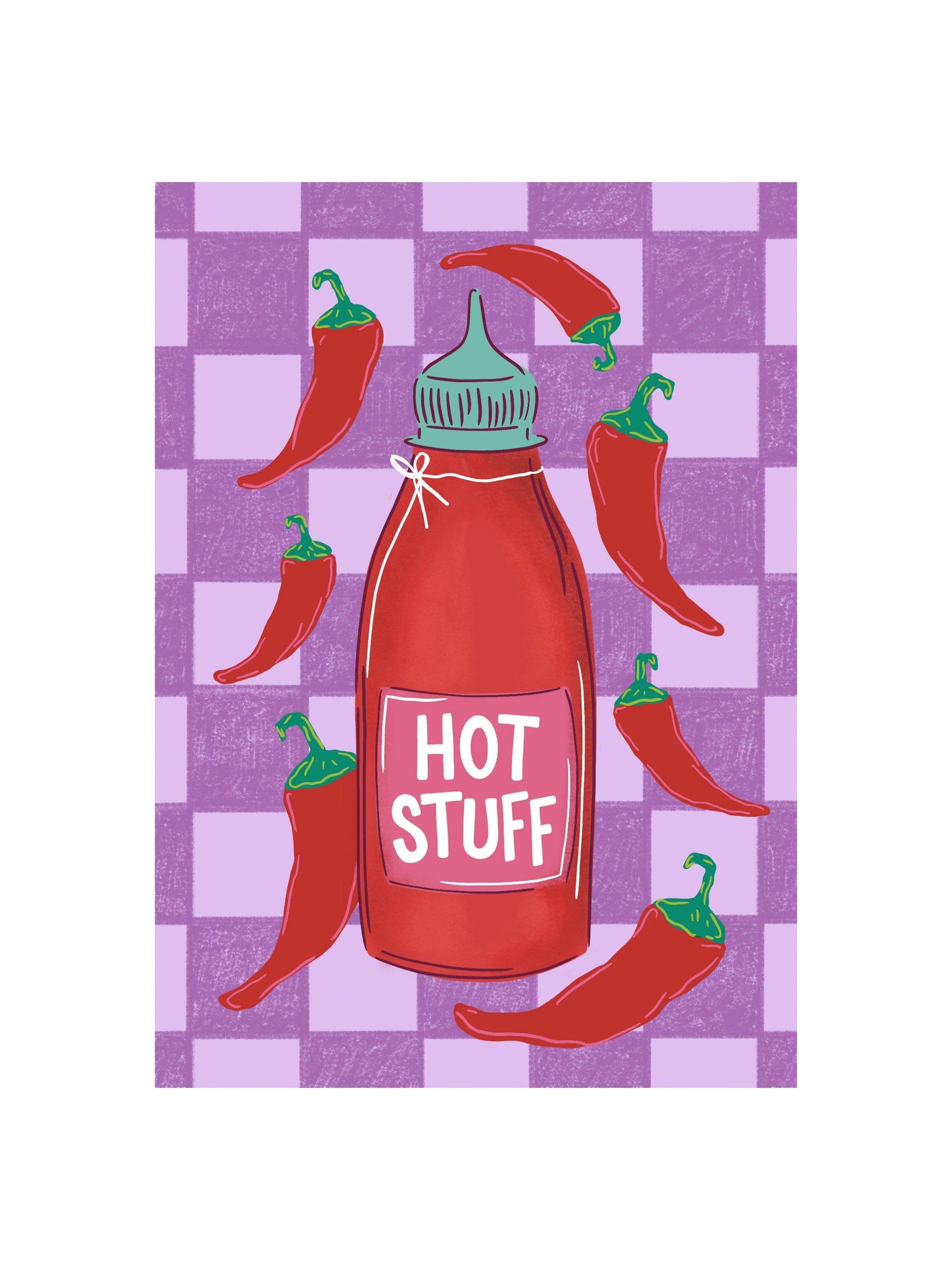 Hot Stuff Valentine's Day Card made from recycled card with kraft envelope