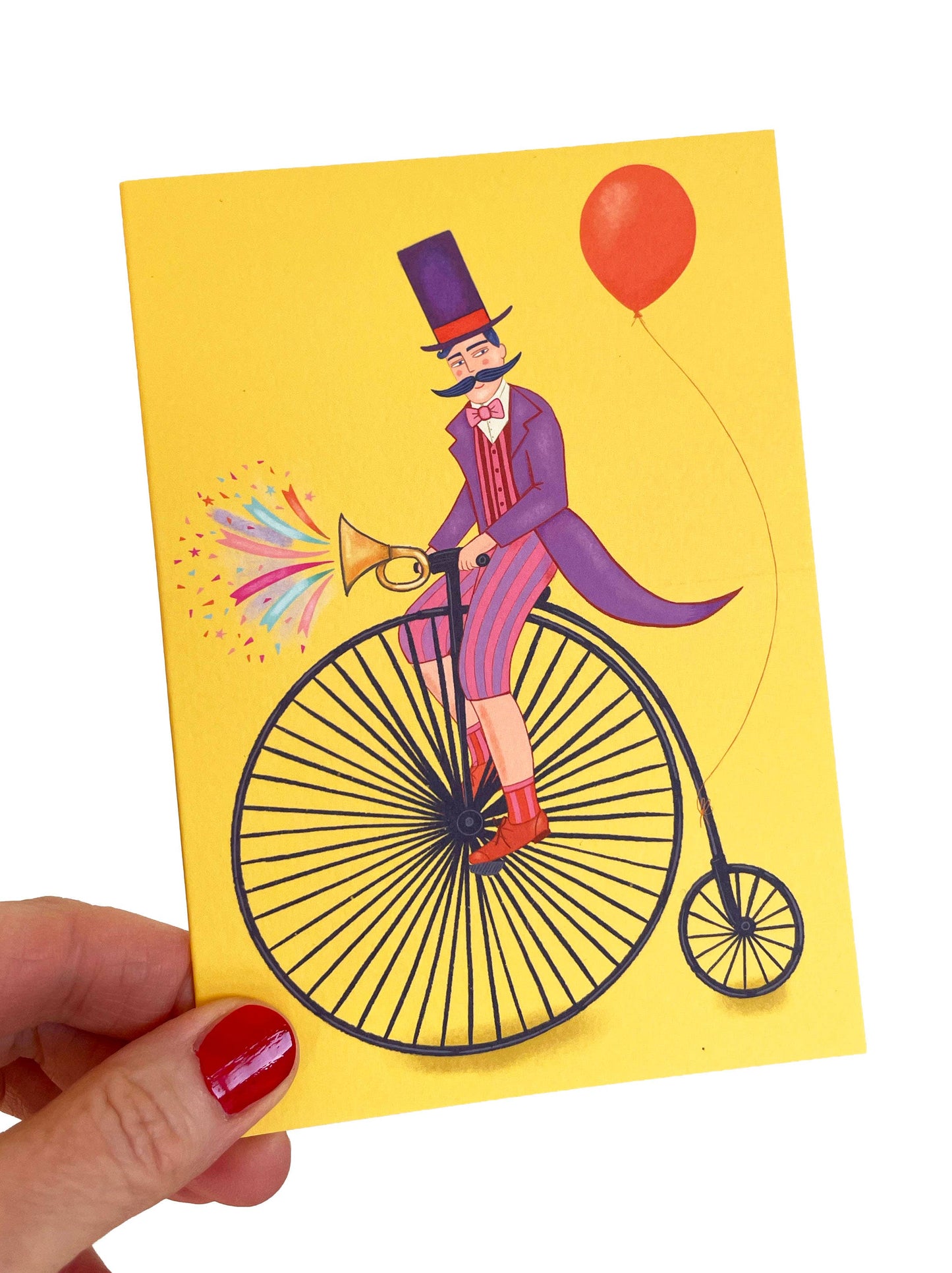 Sustainably sourced A6 circus themed greeting card with kraft envelope