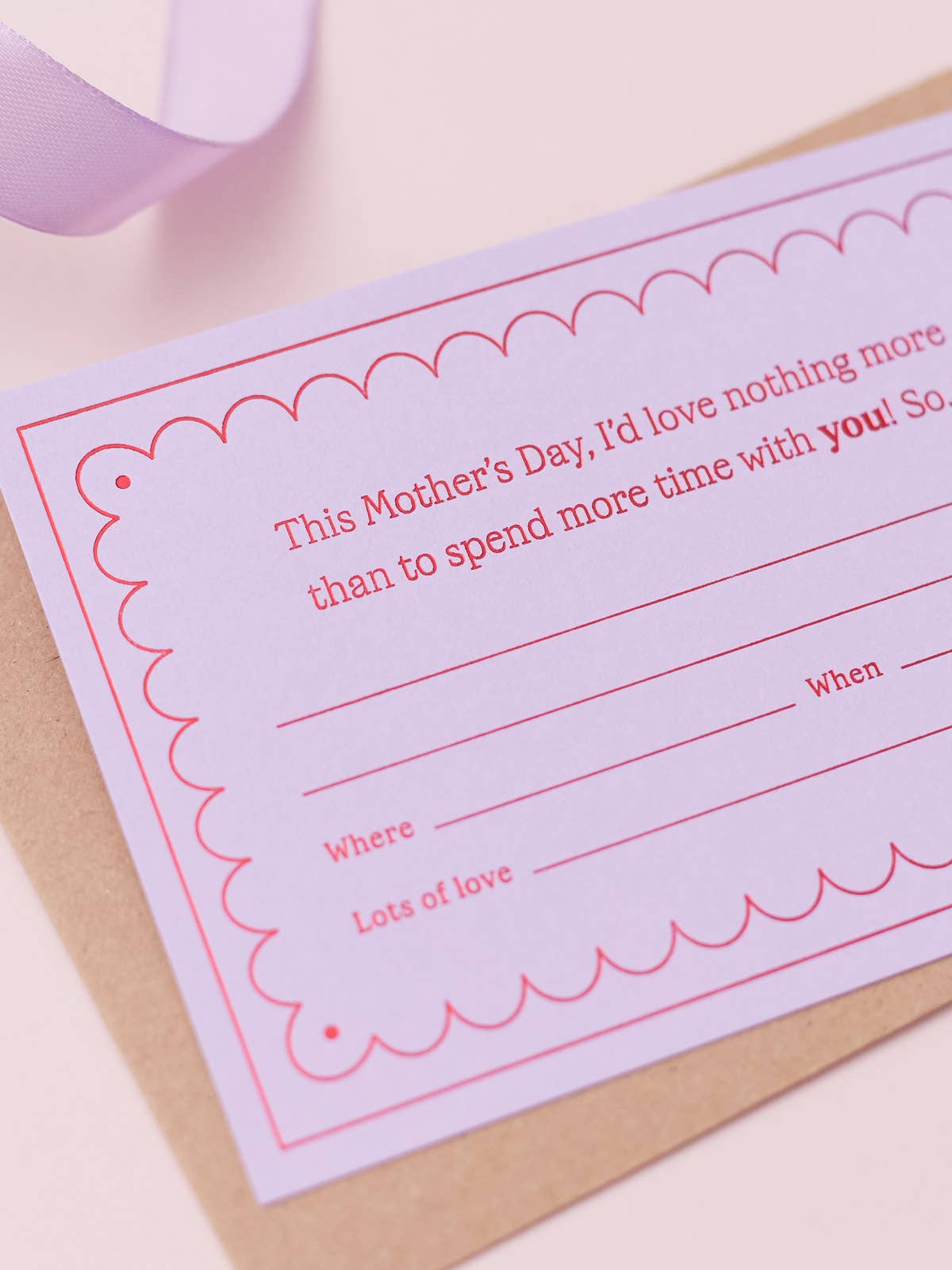 Sustainable Mother's Day card with kraft envelope