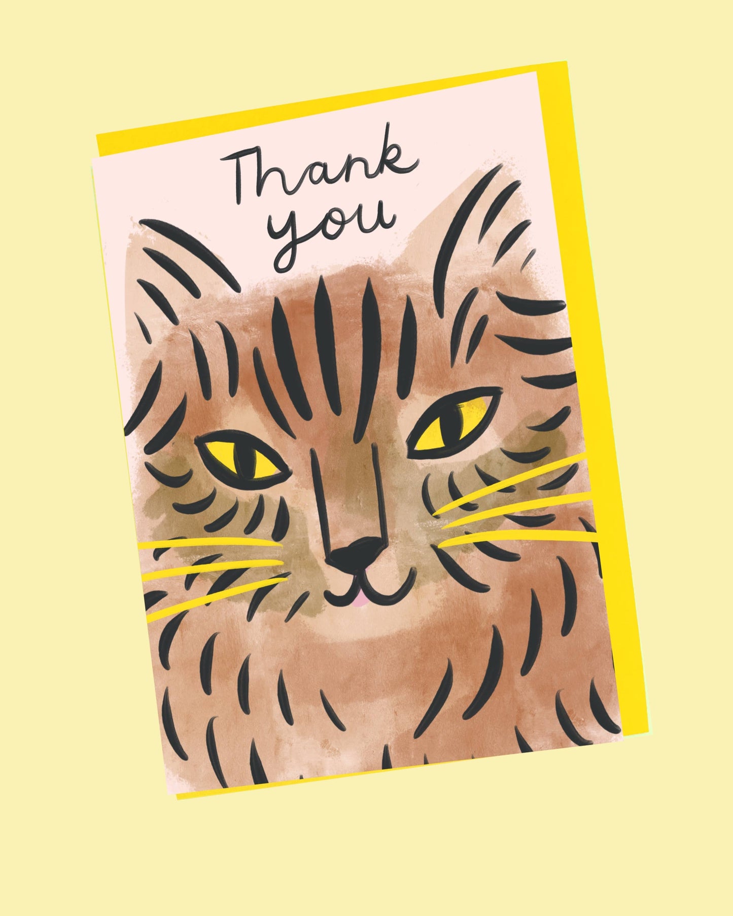 Tabby Cat Thank You Greeting Card by Kitty Kenda