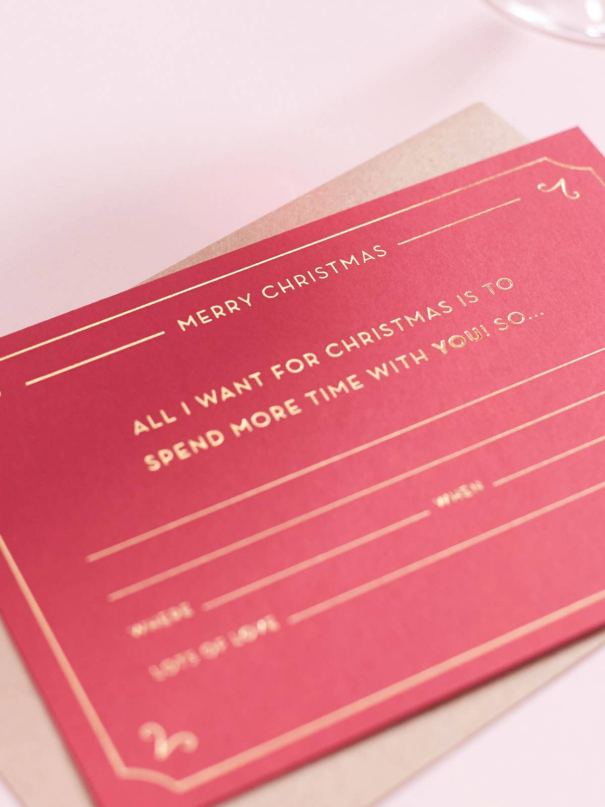 Red Christmas Gift Voucher by Another Loop – Gold Foil Experience Token