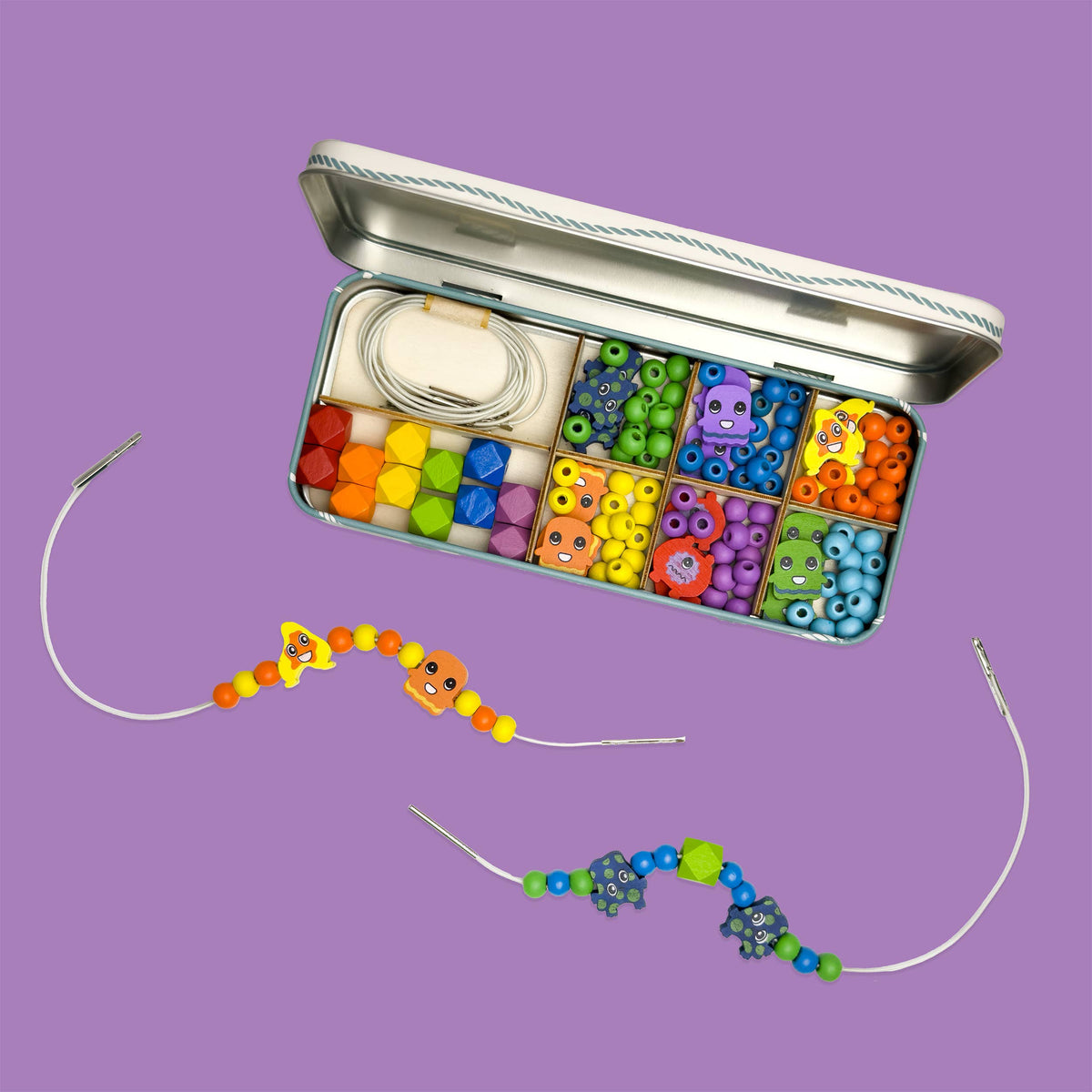Eco-friendly children's bracelet craft kit contents